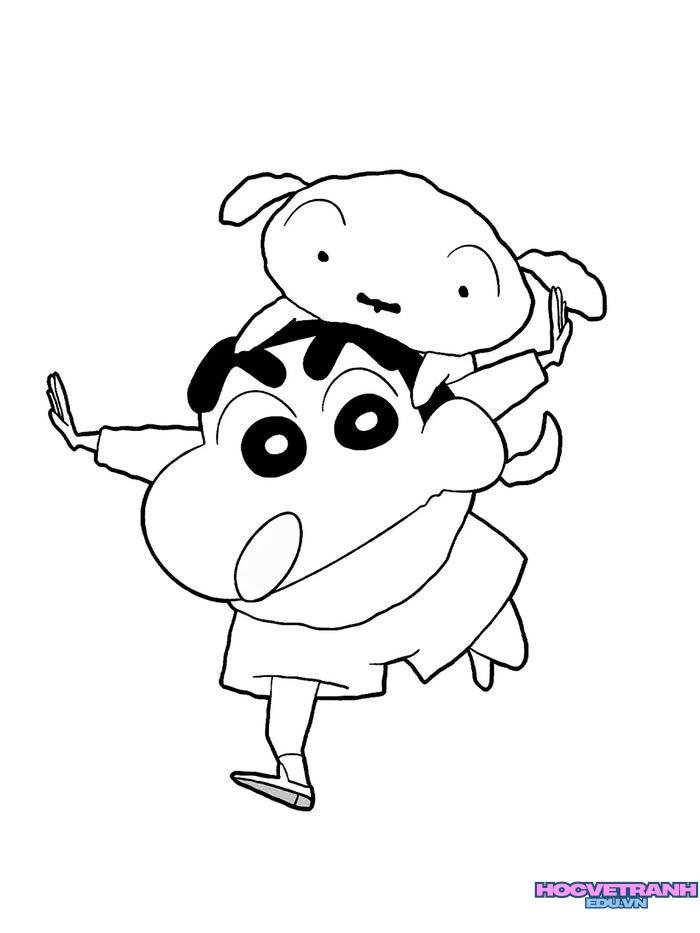 tranh tô màu shin cậu bé bút chì 16