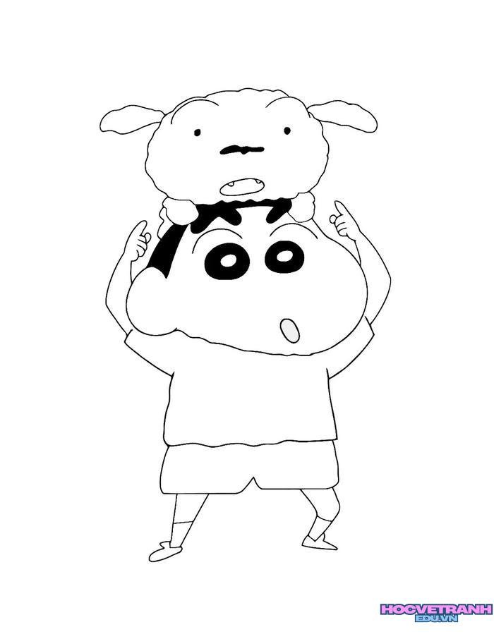 tranh tô màu shin cậu bé bút chì 19