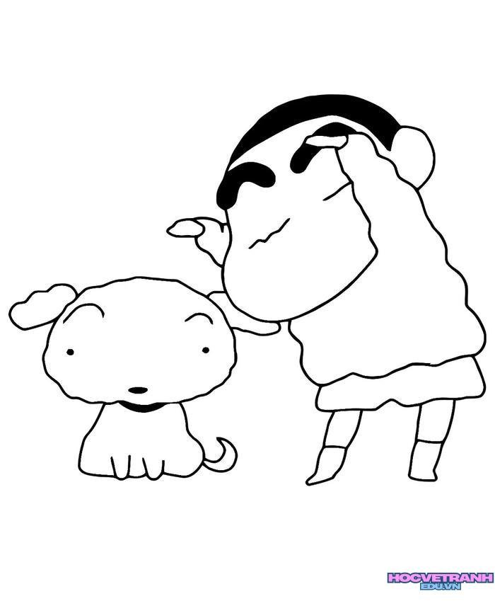 tranh tô màu shin cậu bé bút chì 20