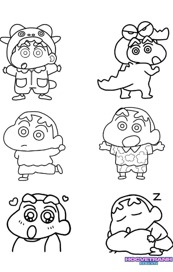 tranh tô màu shin cậu bé bút chì 22