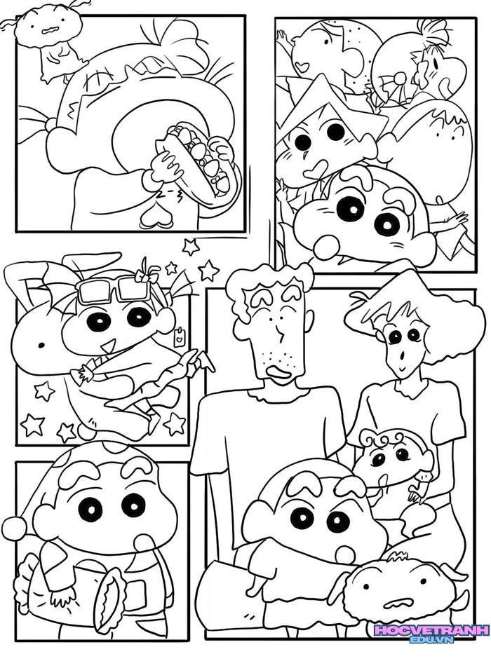 tranh tô màu shin cậu bé bút chì 23