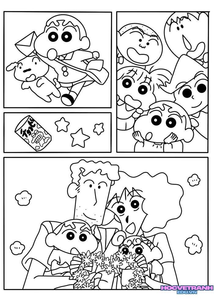 tranh tô màu shin cậu bé bút chì 24