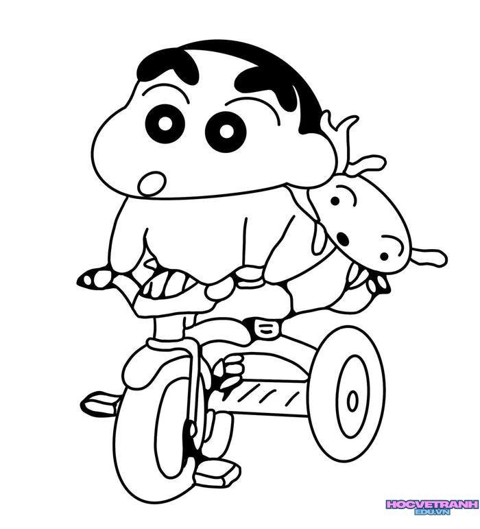 tranh tô màu shin cậu bé bút chì 25