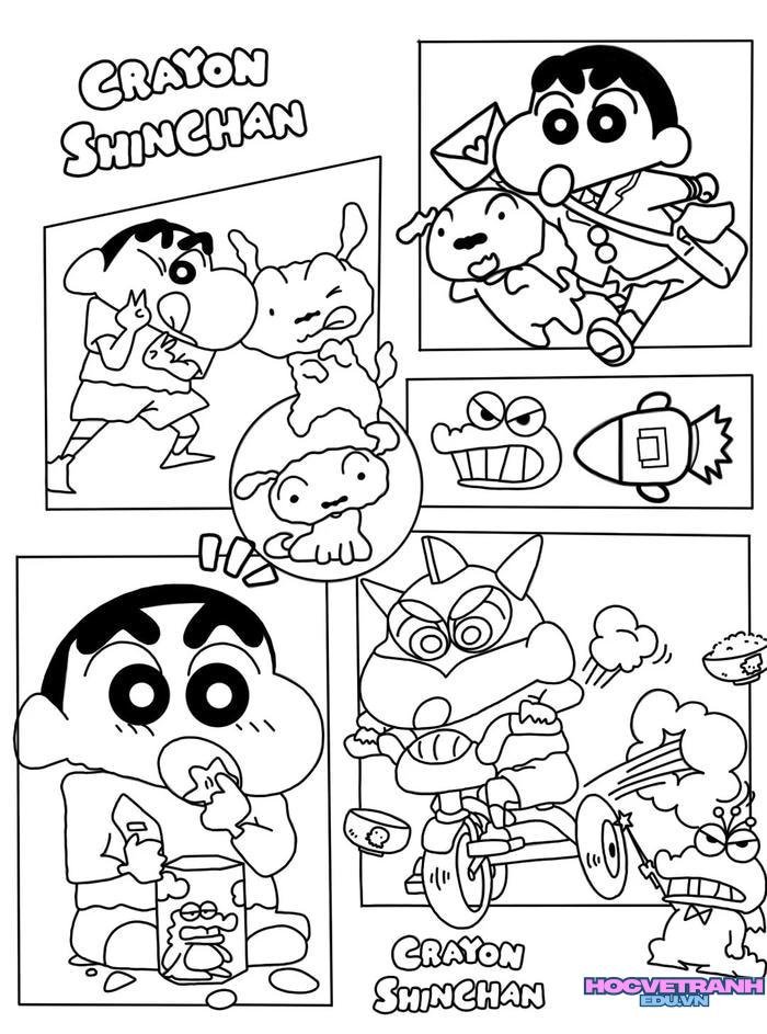 tranh tô màu shin cậu bé bút chì 26