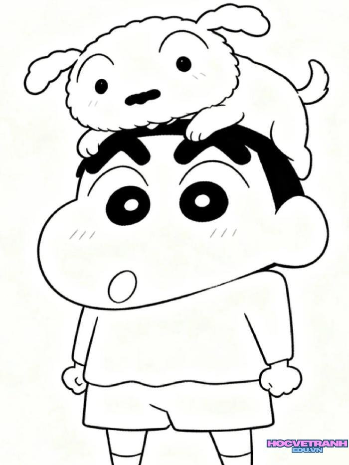 tranh tô màu shin cậu bé bút chì 27