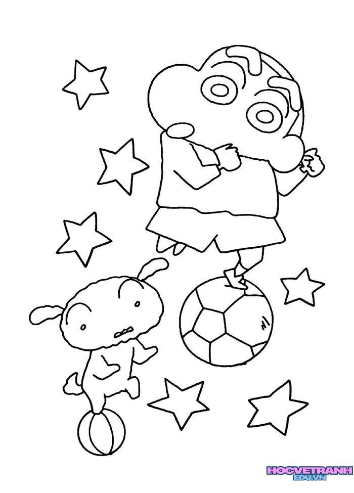 tranh tô màu shin cậu bé bút chì 31