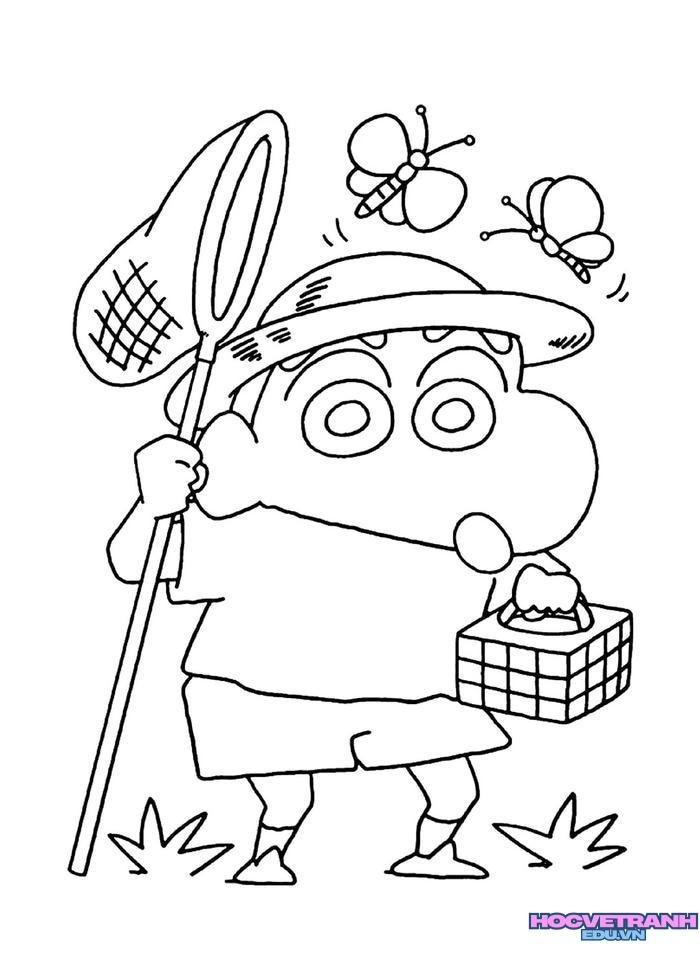 tranh tô màu shin cậu bé bút chì 33