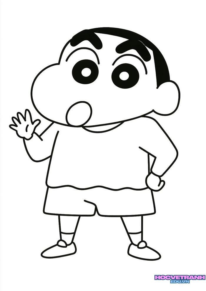 tranh tô màu shin cậu bé bút chì 34