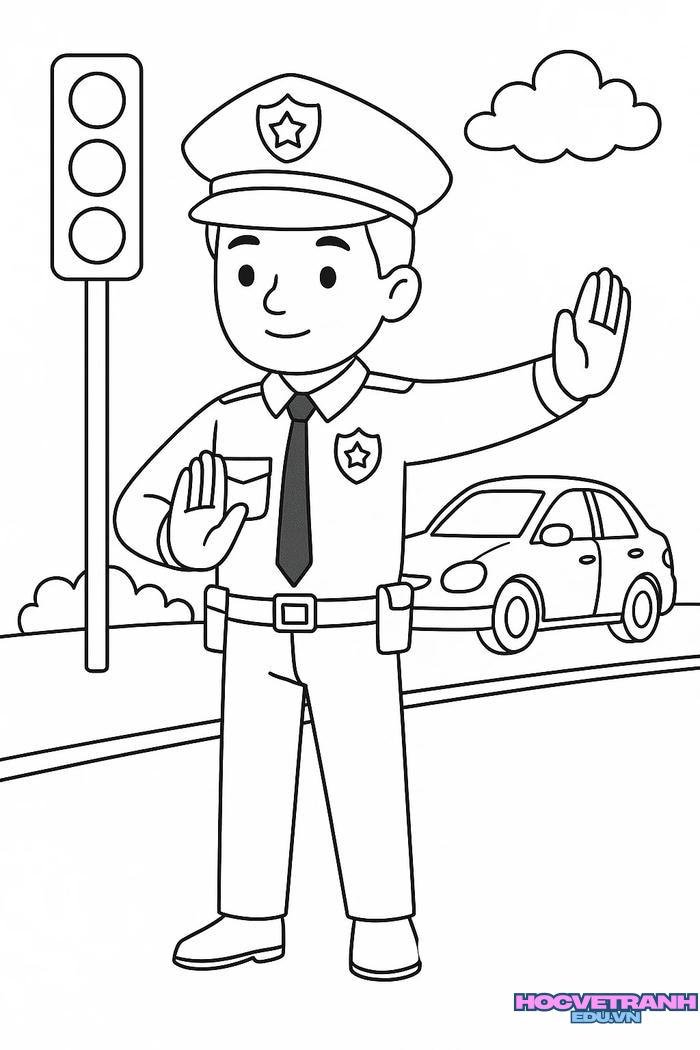 tranh tô màu siêu nhân cảnh sát 37
