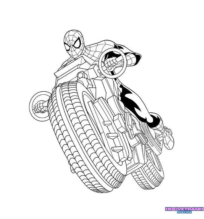 tranh tô màu siêu nhân nhện 1