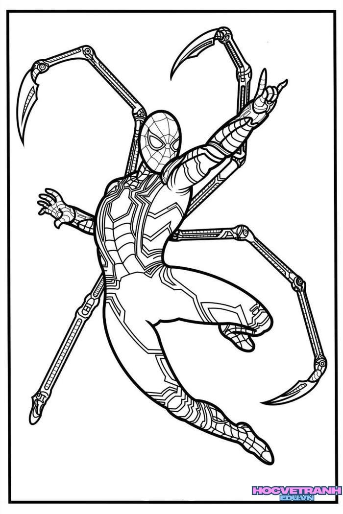 tranh tô màu siêu nhân nhện 2