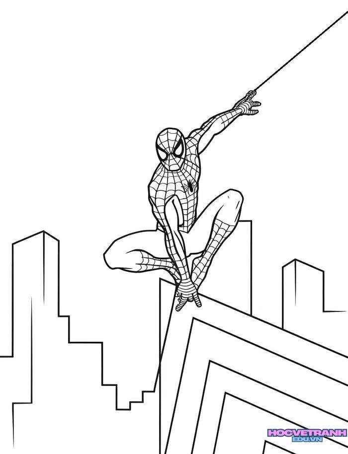 tranh tô màu siêu nhân nhện 3