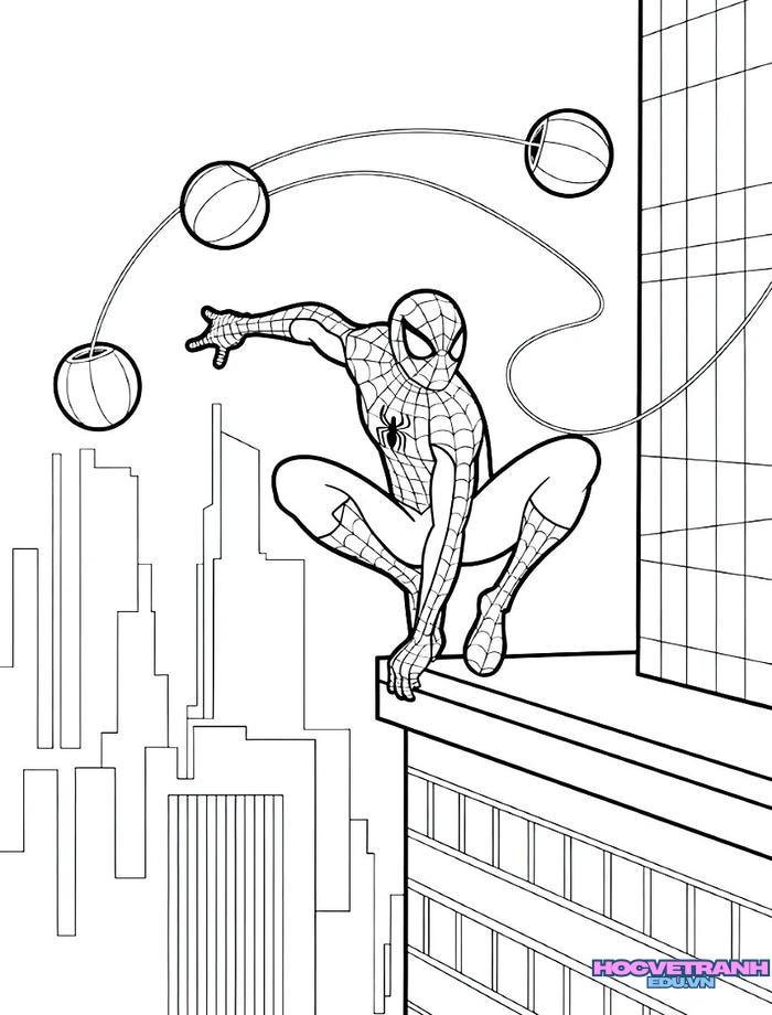 tranh tô màu siêu nhân nhện 4