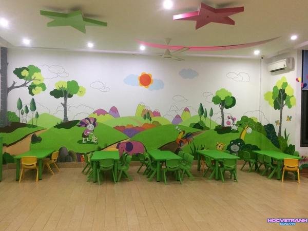 tranh trường mầm non