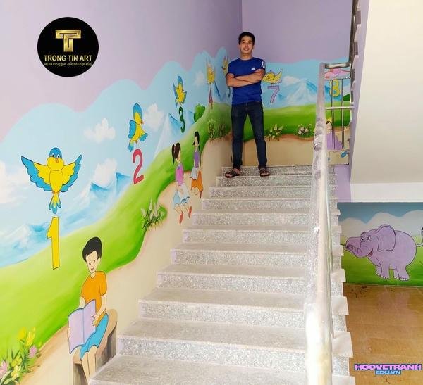 tranh tường mầm non hiện đại