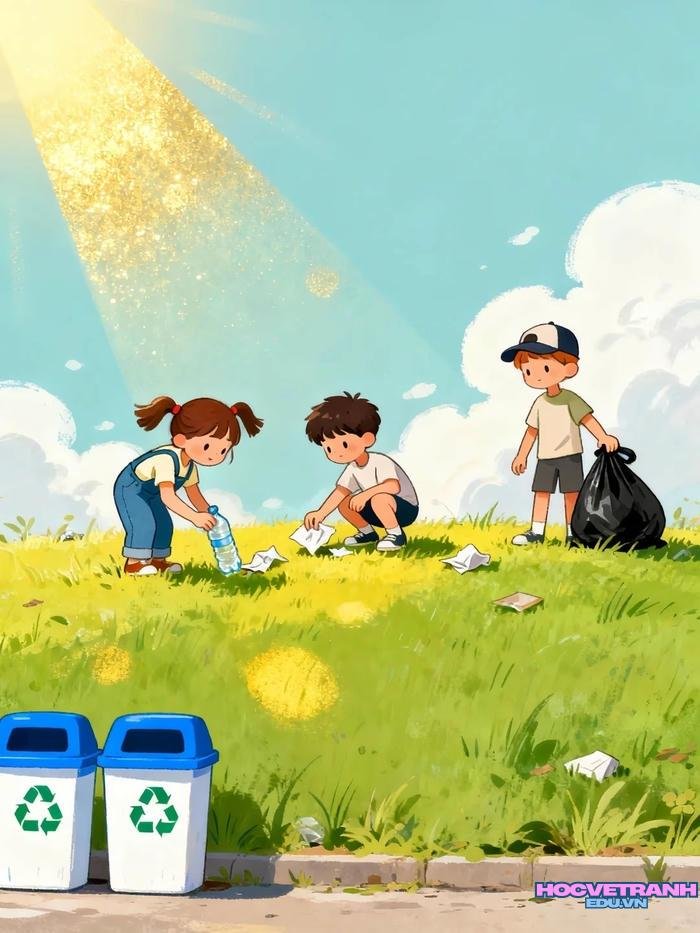 tranh vẽ gom rác