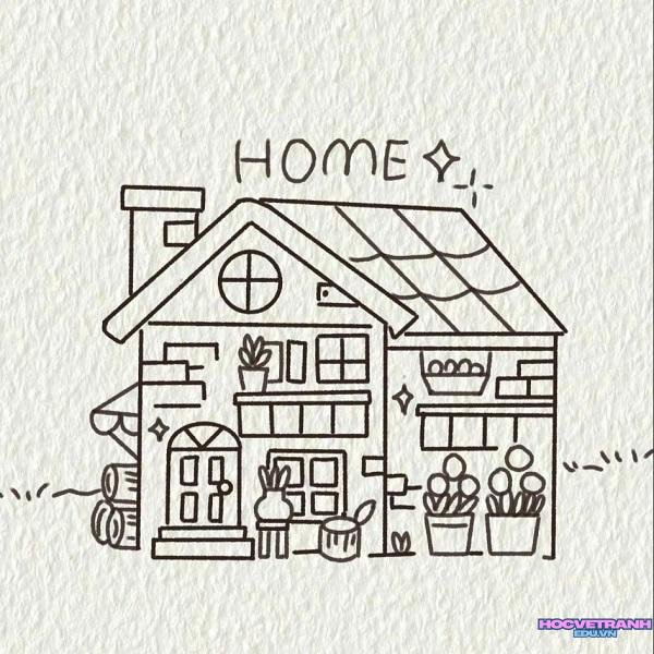 tranh vẽ ngôi nhà mơ ước trong tương lai