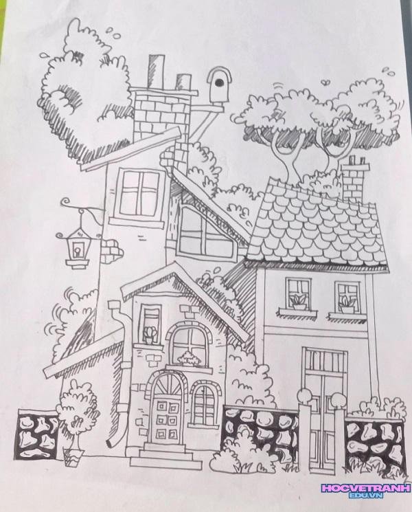 tranh vẽ ngôi nhà mơ ước