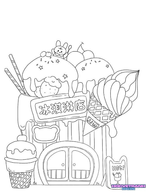 tranh vẽ ngôi nhà