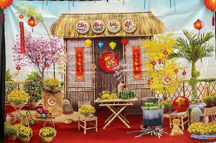 tranh vẽ tết cực nét