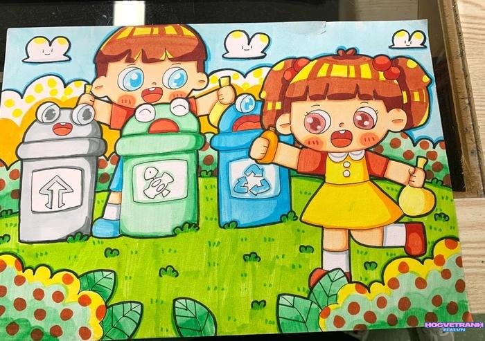tranh vẽ vệ sinh công cộng