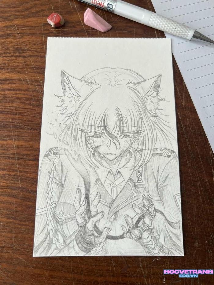 vẽ anime người học sinh