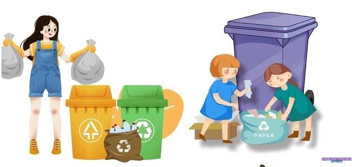 vẽ bé nhặt rác