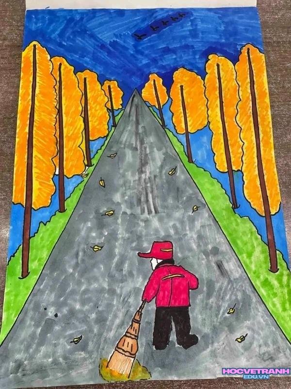 vẽ bức tranh mùa thu đơn giản