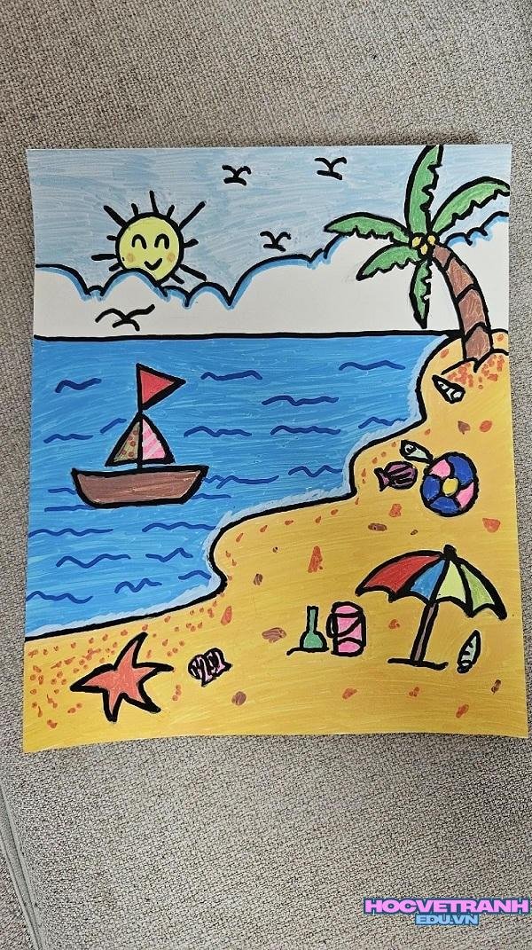 vẽ cảnh biển mùa hè