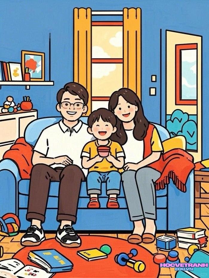 vẽ gia đình lớp 7