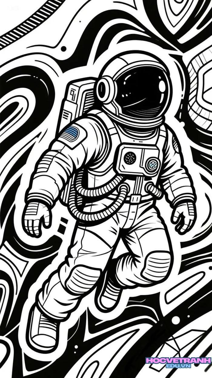 vẽ phi hành gia hành tinh