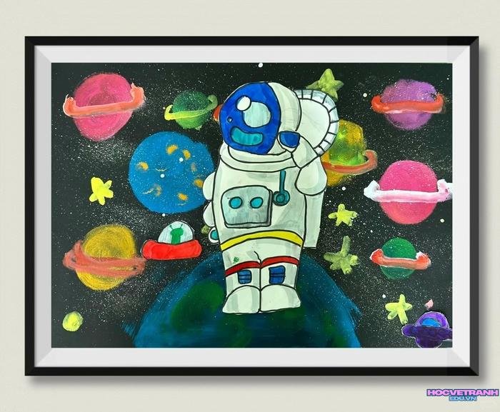 vẽ phi hành gia neon