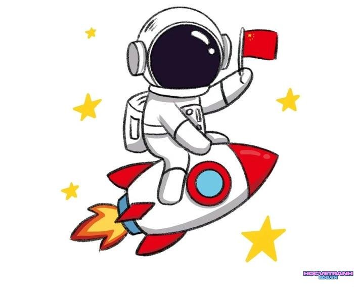 vẽ phi hành gia tên lửa