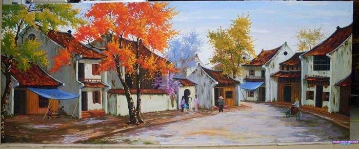 vẽ phong cảnh làng quê