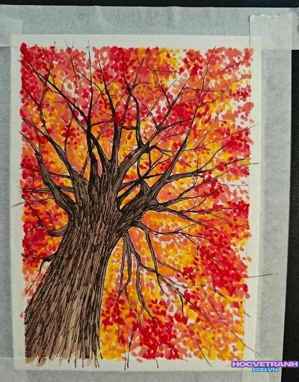 vẽ phong cảnh mùa thu đơn giản