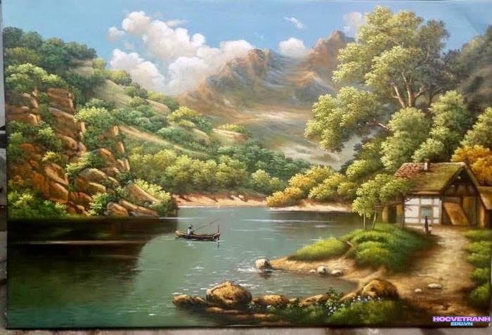vẽ phong cảnh sơn dầu