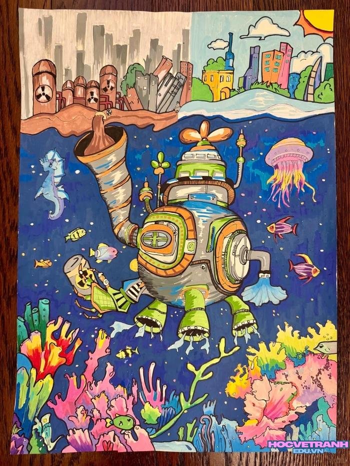 vẽ sân chơi bằng sáp màu