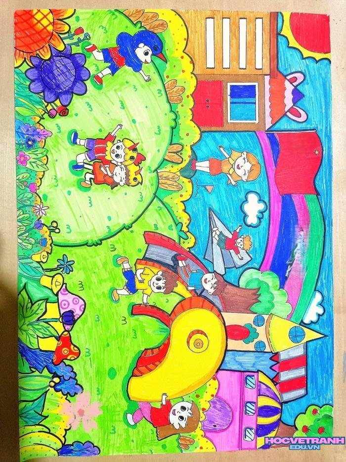 vẽ sân chơi hòa bình