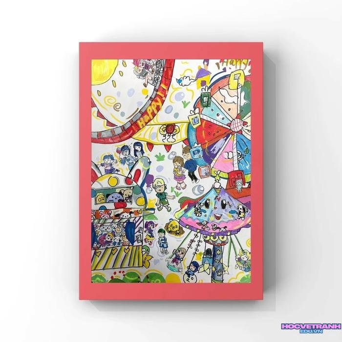 vẽ sân chơi trường học