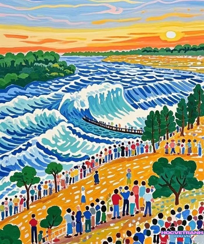 vẽ sinh hoạt buổi sáng