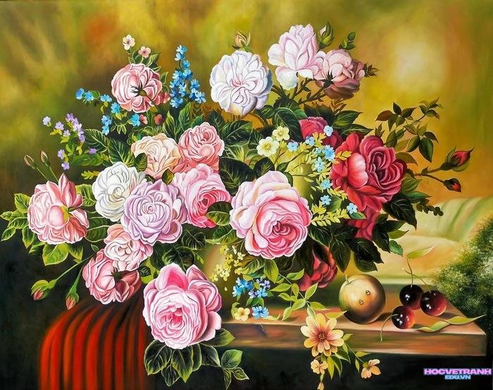 vẽ sơn dầu chân thực