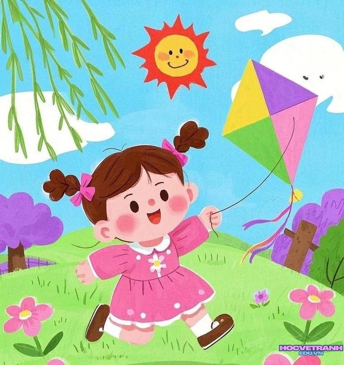 vẽ thả diều mầm non