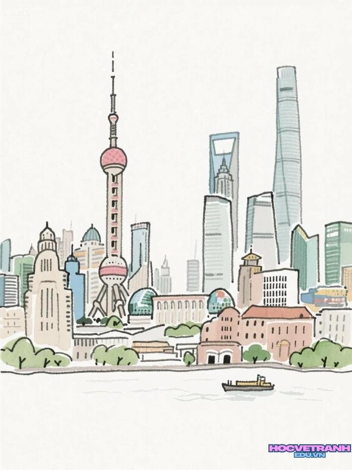 vẽ thành phố hiện đại