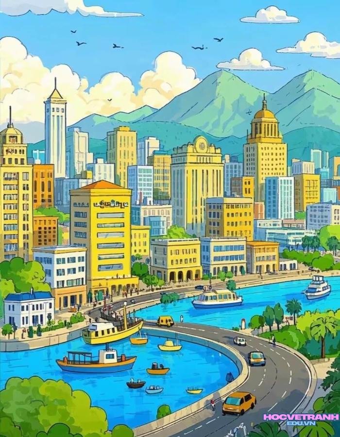 vẽ thành phố kỹ thuật số