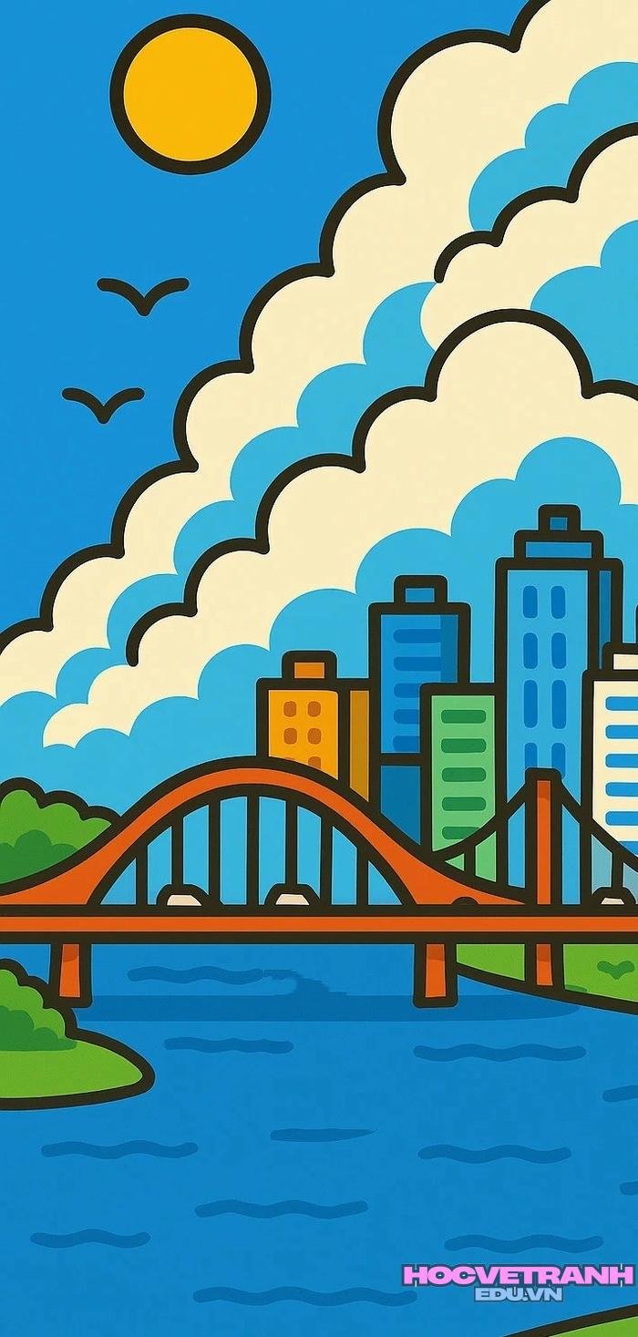 vẽ thành phố màu sáp