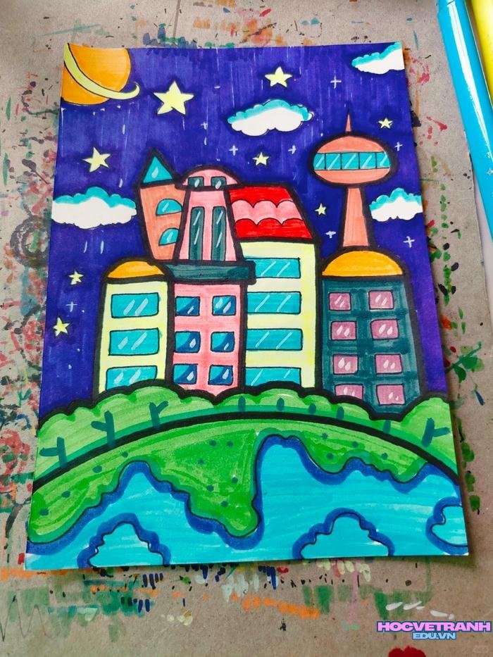 vẽ thành phố về đêm