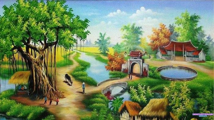 vẽ thiên nhiên bằng sơn