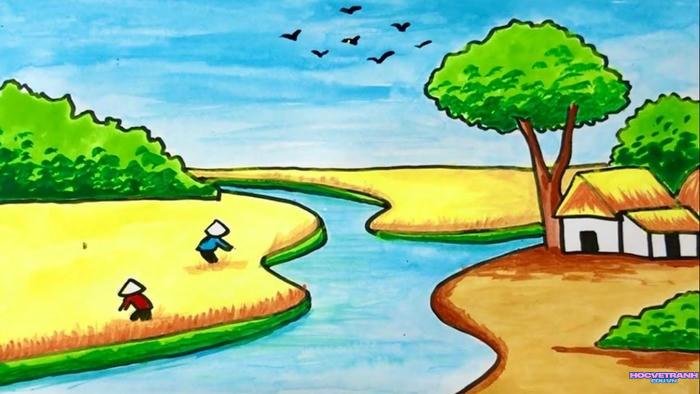 vẽ thiên nhiên dễ nhất