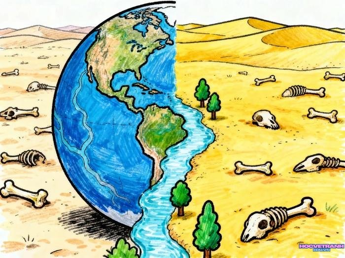 vẽ tiết kiệm nước màu sáp