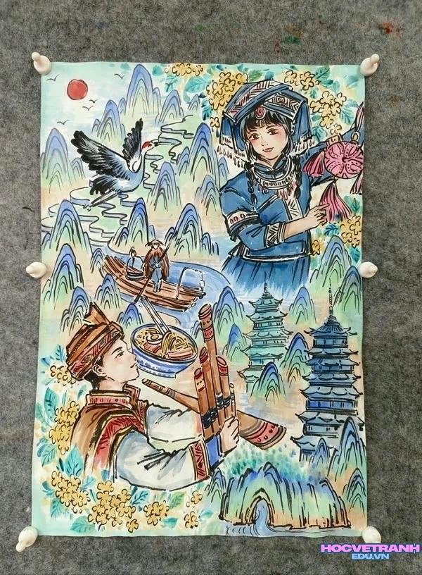 vẽ tranh chủ đề mùa xuân